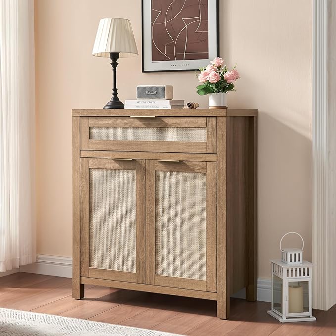 HOKYHOKY Rattan Sideboard Buffet Cabinet, Boho Storage Cabinet - Image 2