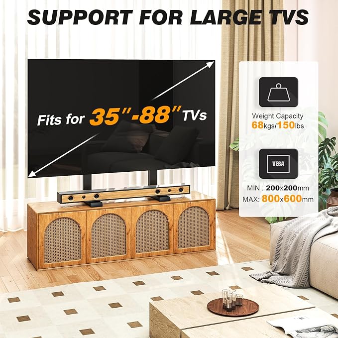 5Rcom Table Top TV Stand, Universal TV Stand - Image 6