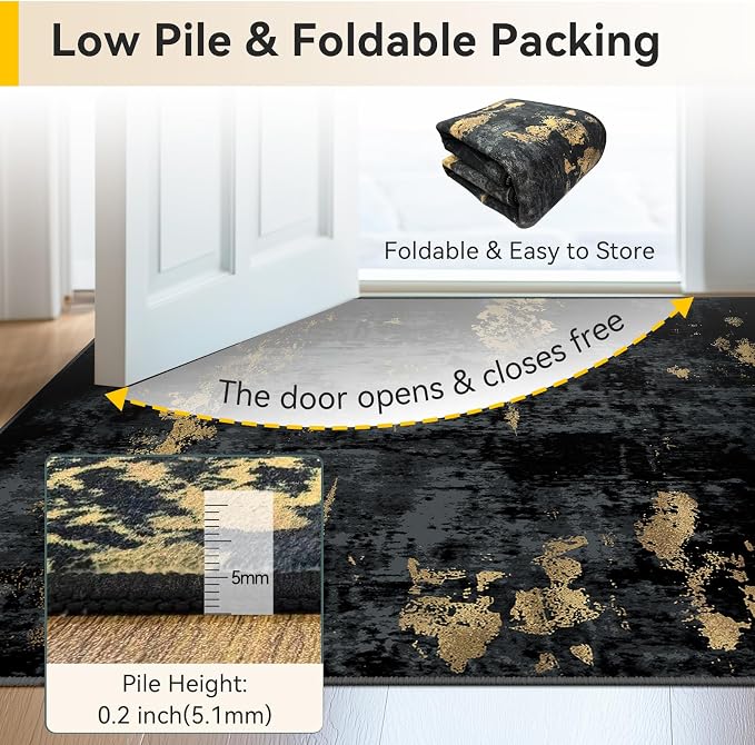 RELEANY Washable Area Rugs Square 7ft Non-Slip Modern Abstract Soft - Image 3