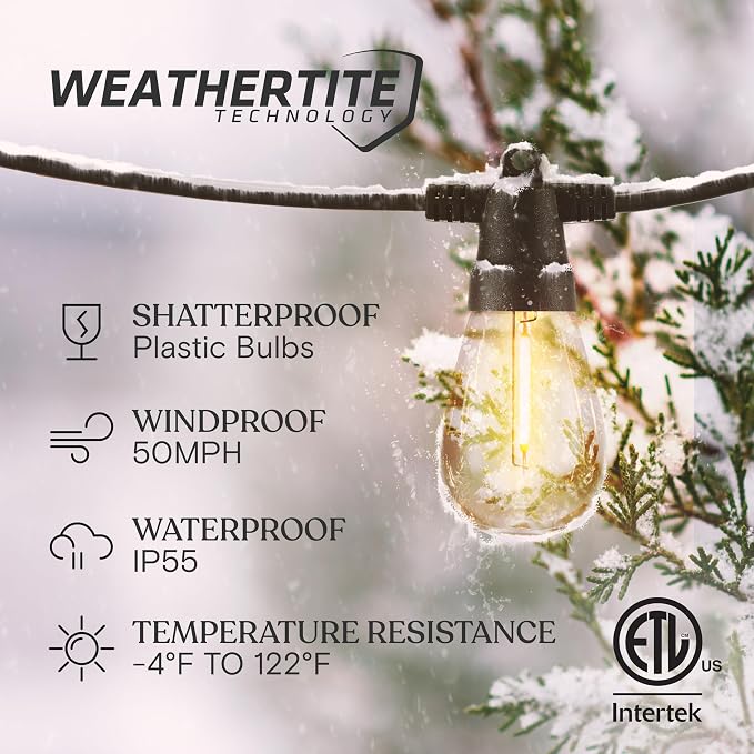 Brightech Ambience Pro Super Bright Solar - 48Ft Remote Control Outdoor String - Image 2