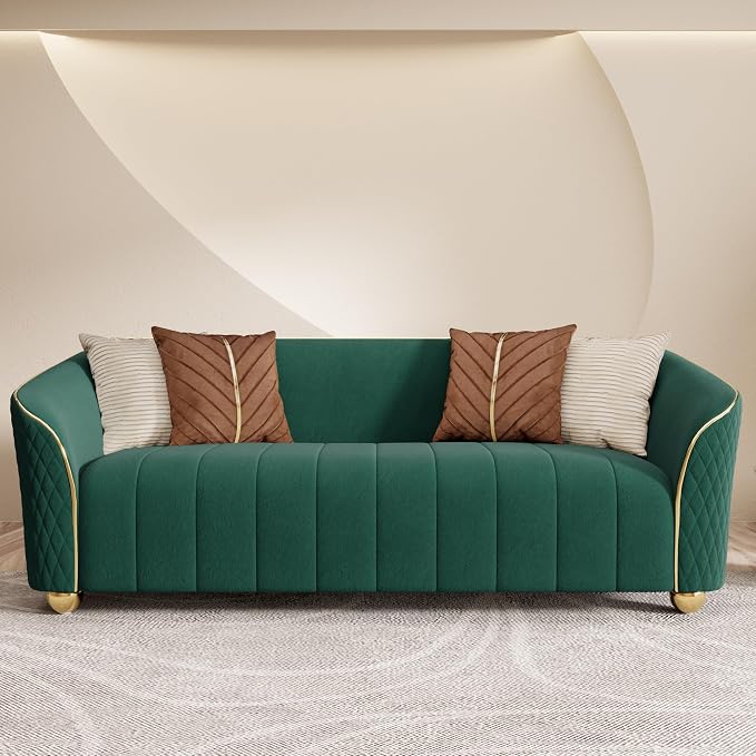 2-Piece Luxury Velvet Sofa Set for Living Room, Elegant Design Couch Set - Image 6