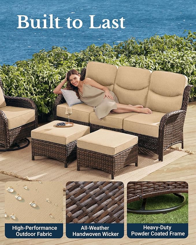 HILLGA Luxury High Back Patio Furniture Set - Image 6