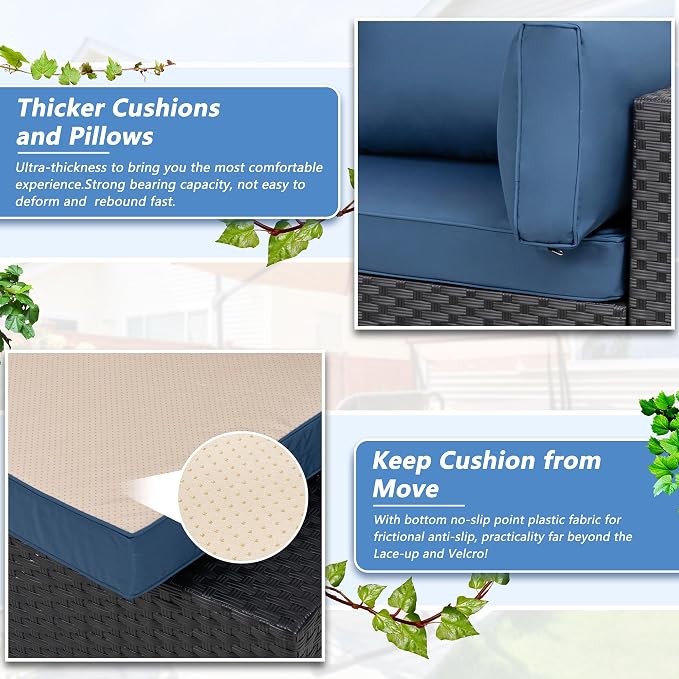 7 Piece Outdoor Patio Furniture Set, All Weather Conversation Set - Image 5