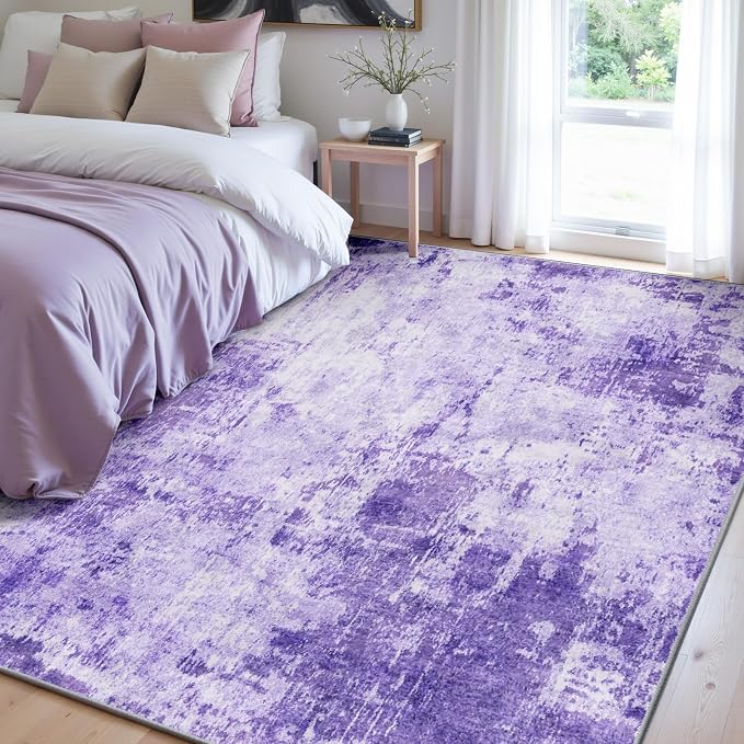 RELEANY Washable Area Rugs 7'x9' Non-Slip Modern Abstract Soft - Image 2