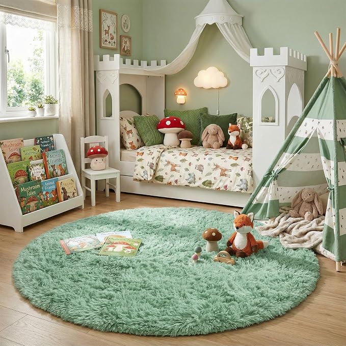 Amdrebio Sage Green Round Rug 4Ft - Image 3