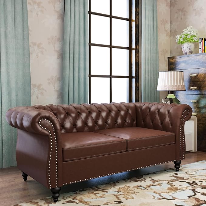 QHITTY 2 Piece Living Room Set, Sectional Chesterfield Sofa Chair Contemporary - Image 8