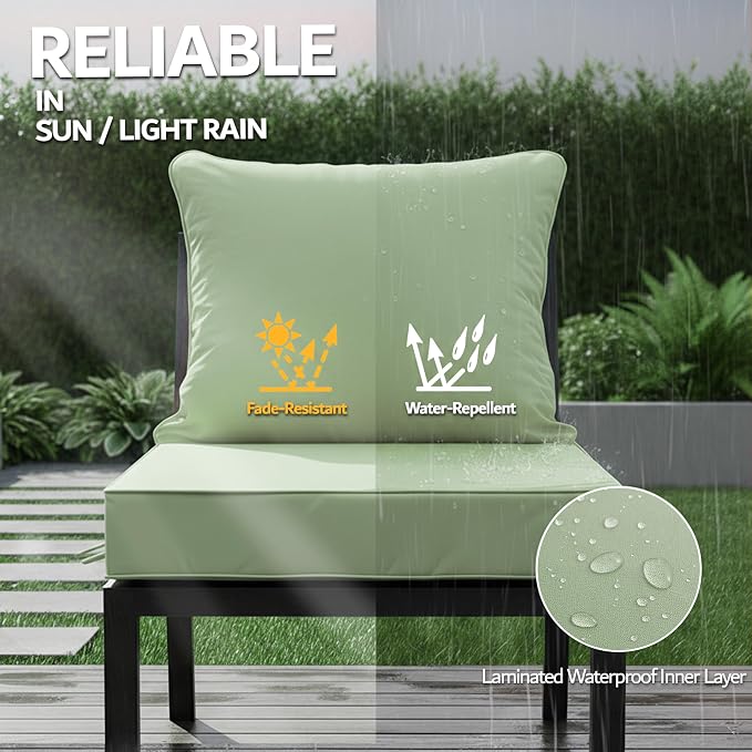 24x24 Inch Outdoor Chair Cushions Set of 4, Patio Furniture Cushions - Image 3