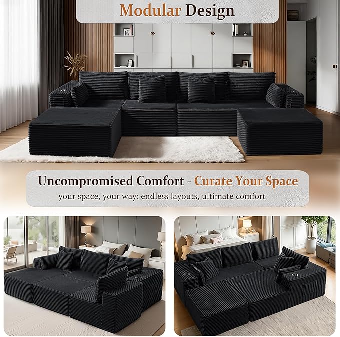 37" Cloud Sectional Couch Ottoman - Image 6