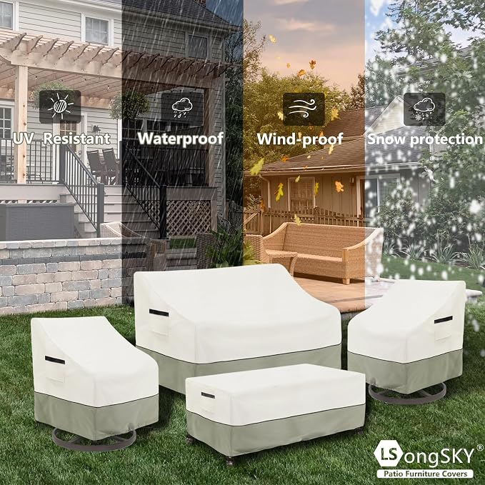 Outdoor Swivel Rocker Chair Covers 2 Pack, 35 W x 37 D x 36 H inches, 100% - Image 9