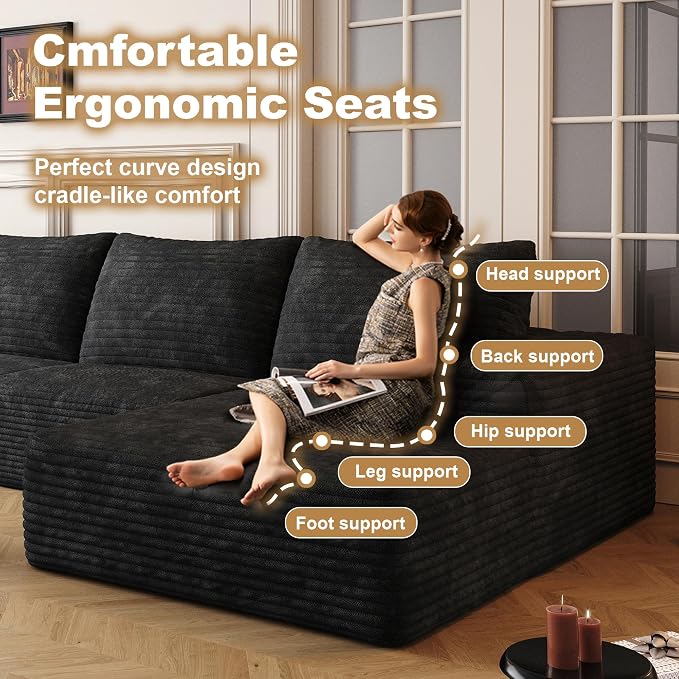 AUGOP 136" Sectional Couches for Living Room Modern Modular Sofa - Image 9