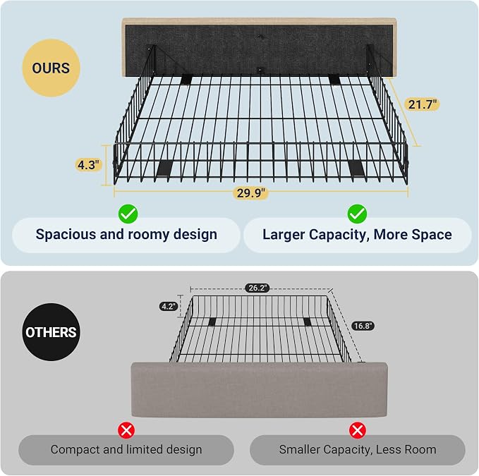 Allewie Upholstered Queen Size Platform Bed Frame - Image 7