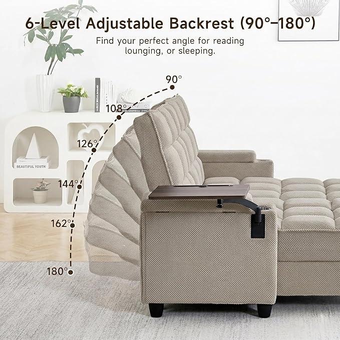 Auvsoce 71" Chaise Lounge Chair Indoor, Convertible Sleeper Sofa Bed - Image 5