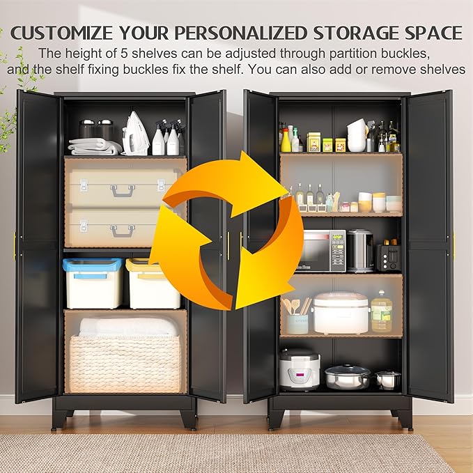 GAIOUS 75.2" Tall Storage Cabinet, Pantry Storage Cabinets - Image 4
