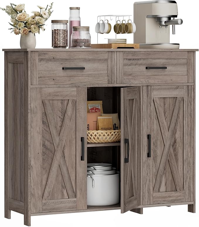 Homhedy Sideboard Buffet Cabinet, Coffee Bar Storage Cabinet - Image 3