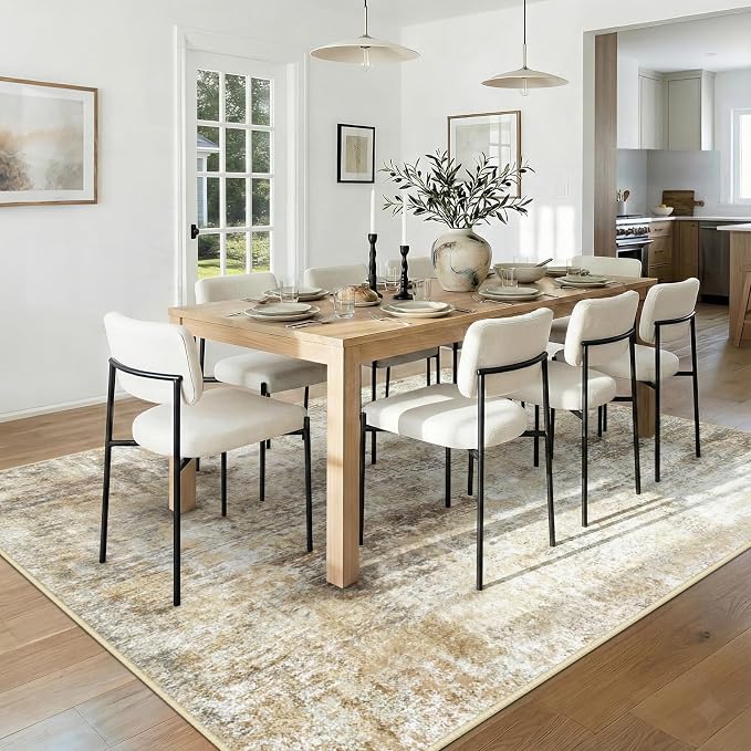 RELEANY Washable Area Rugs 9'x12' Non-Slip Modern Abstract Soft - Image 3