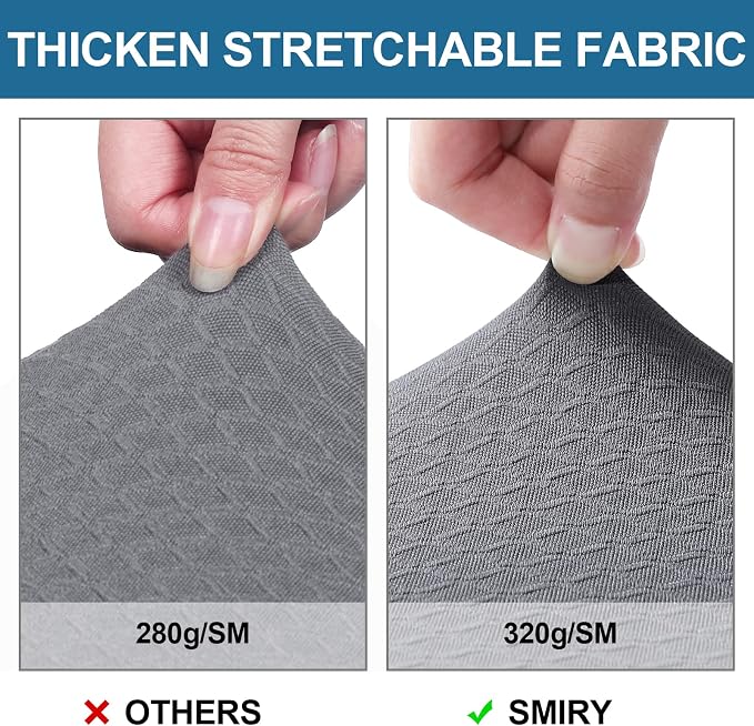 Smiry Waterproof Seat Covers for Dining Room Chairs Set of 2, Stretch Jacquard - Image 4