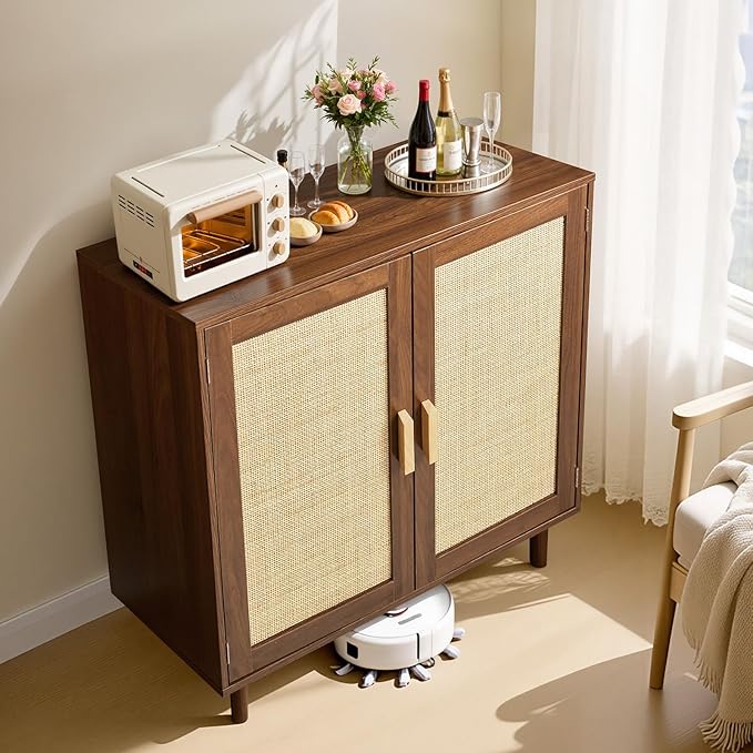 VEVOR Rattan Cabinet, Rattan Storage Cabinet - Image 2
