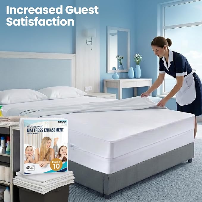 Utopia Bedding Mattress Protector Zippered Twin Size, 100% Waterproof Bed Bug - Image 4