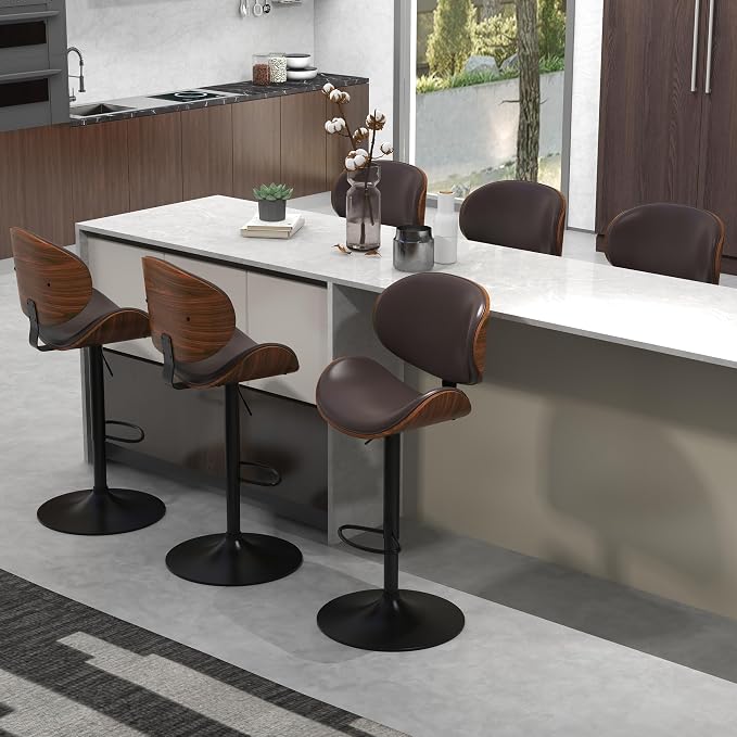 civama Bar Stools Set of 6 for Kitchen Counter, Adjustable Bar Height Chairs by civama