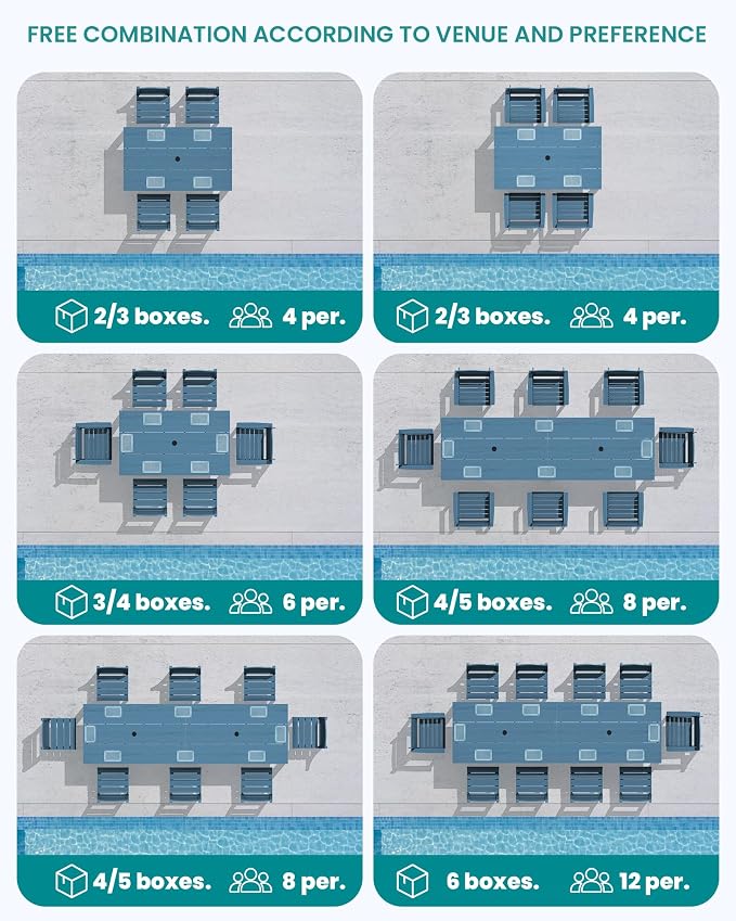 SERWALL HDPE Dining Set for 10 – 2 Tables, 8 Armless + 2 Armchairs. Includes 10 - Image 9