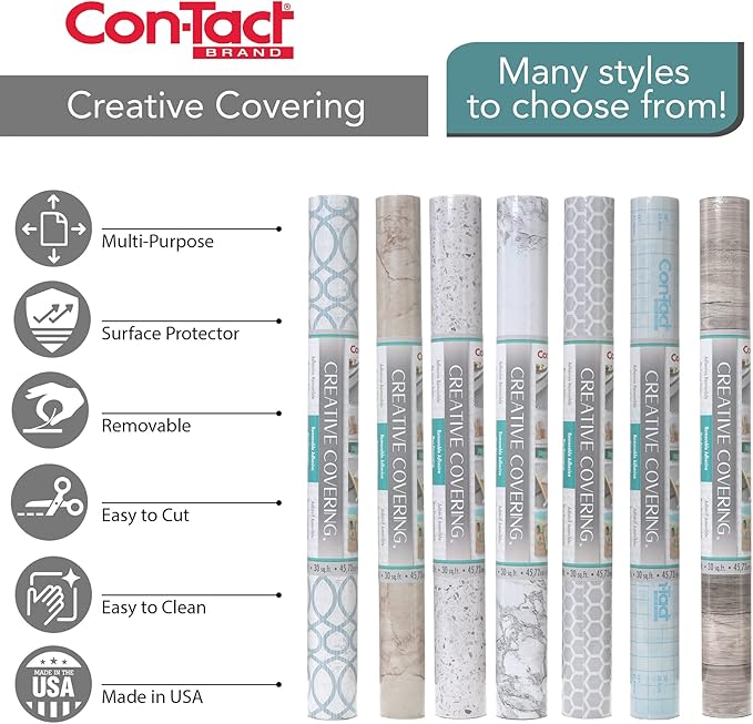 Con-Tact Brand Creative Covering, Self-Adhesive Shelf Liner, Marble White - Image 5