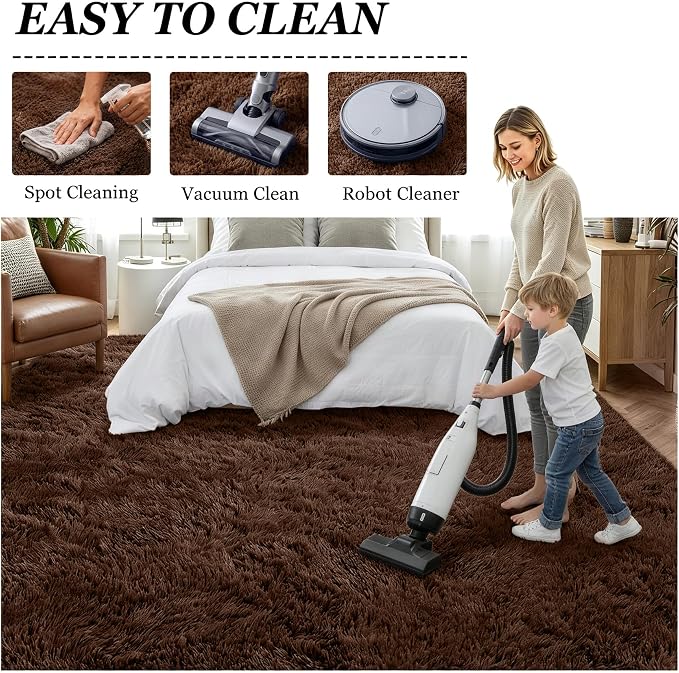 Fluffy Area Rugs 9x12 Living Room Bedroom: Ultra Soft Shag Rug Upgrade Non-Slip - Image 8