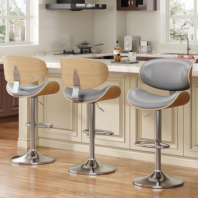 YaFiti Bar Stools for Kitchen Island, Swivel Bar Stools for Kitchen Counter - Image 3