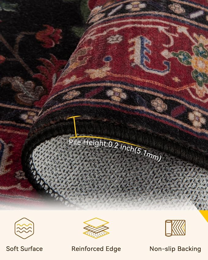 RELEANY Area Rugs 2'x5' Runner Rug Non Slip Washable - Image 4
