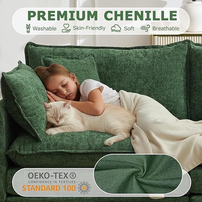 78” Modular Sectional Sofa, L Shaped Cloud Couch - Image 4