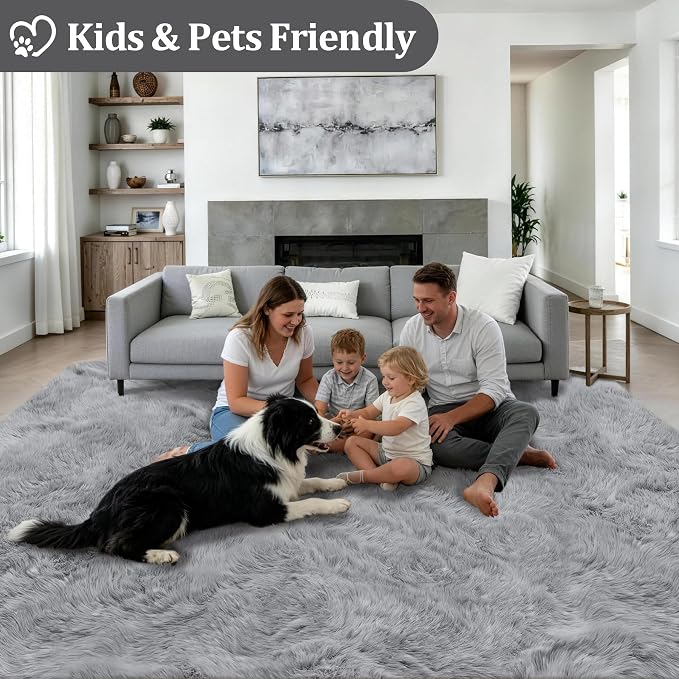 Fluffy 5x7 Area Rugs for Living Room Bedroom: Ultra Soft Shag Rug Non-Slip - Image 4