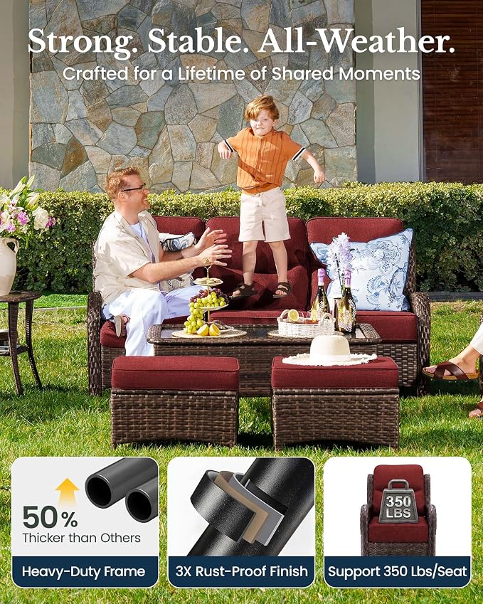 HILLGA 7-Piece Luxury Patio Furniture Set - Image 6