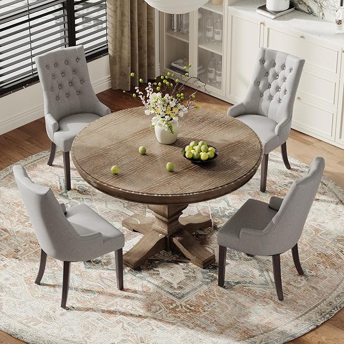 COLAMY Fabric Side Dining Chairs Set of 2, Wingback Upholstered Dining Room - Image 7