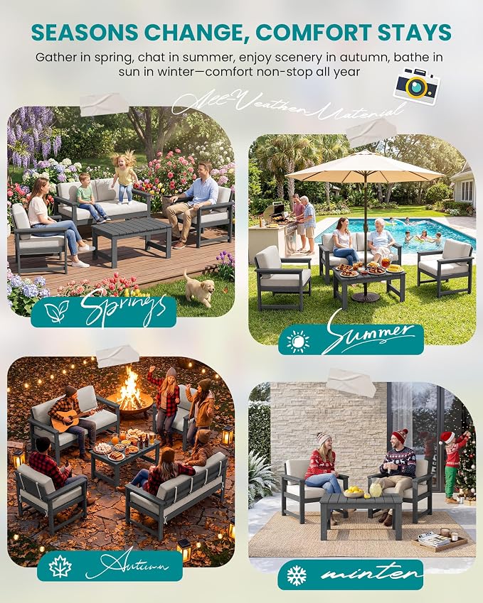 SERWALL Gray HDPE Outdoor Loveseat - Image 7