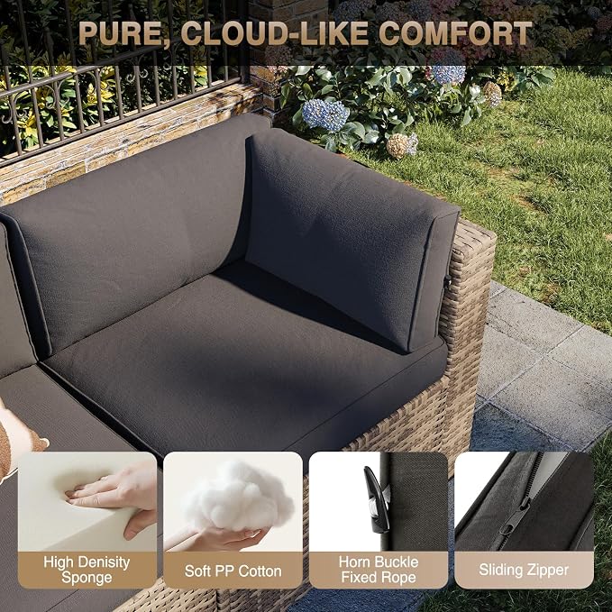 Aoxun Patio Furniture Sets, 10-Piece Outdoor Patio Furniture - Image 3