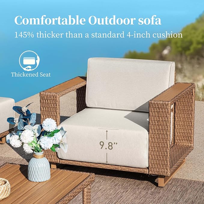 SUNSHINE VALLEY Patio Furniture Set, Outdoor Sectional Wicker Sofa - Image 2