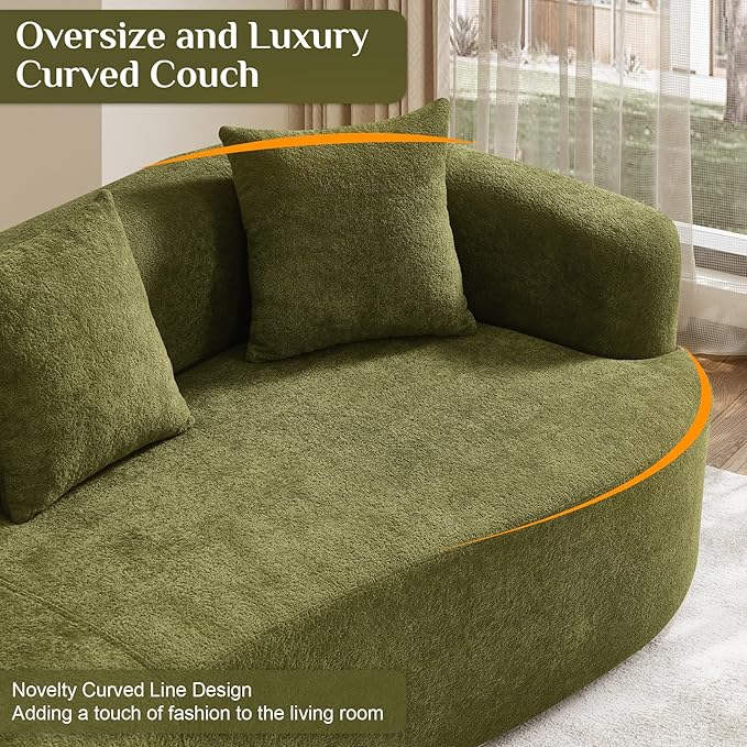 Oversized Sectional Sofa for Living Room, Modern Luxury Plush Chenille 4-Seater - Image 6
