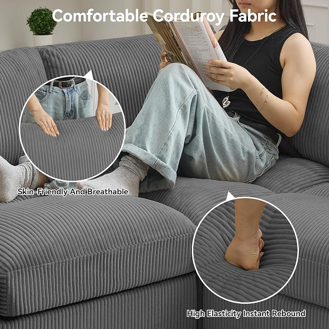 114'' V-Shaped Sectional Cloud Couch - Image 4