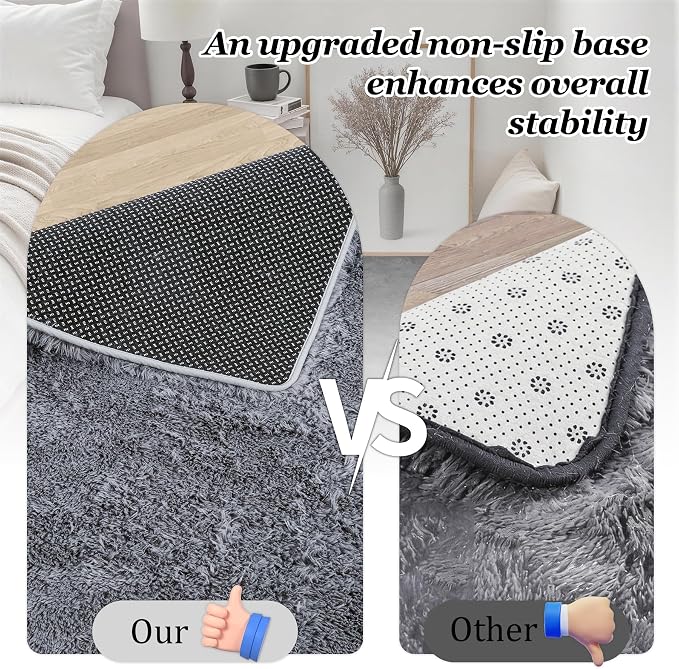 Fluffy 5x7 Area Rugs for Living Room Bedroom: Ultra Soft Shag Rug Non-Slip - Image 6