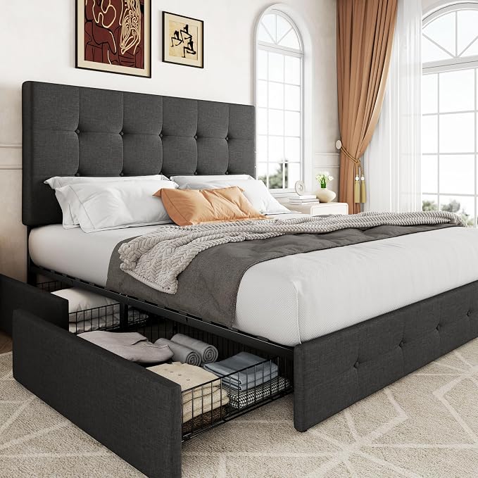 Allewie Upholstered Full Size Platform Bed Frame by Allewie