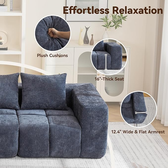 160" Boneless U-Shaped Sofa Couch - Image 5