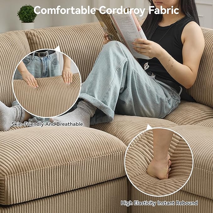 61'' Modular Loveseat Sofa, Extra Deep Seat Cloud Couch - Image 4