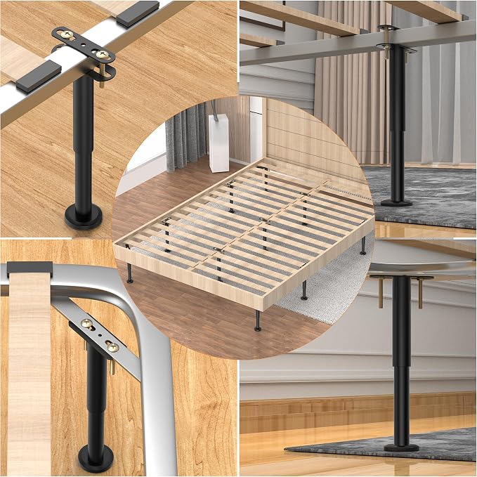 Wlrrcwdttc 4 Pcs Adjustable Height Bed Support Legs 5.9-10.5 inch, Bed Frame - Image 4