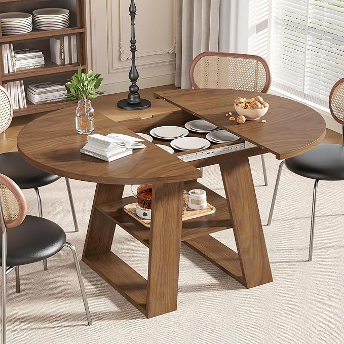 43.3in-59in Extendable Round Dining Table - Image 4