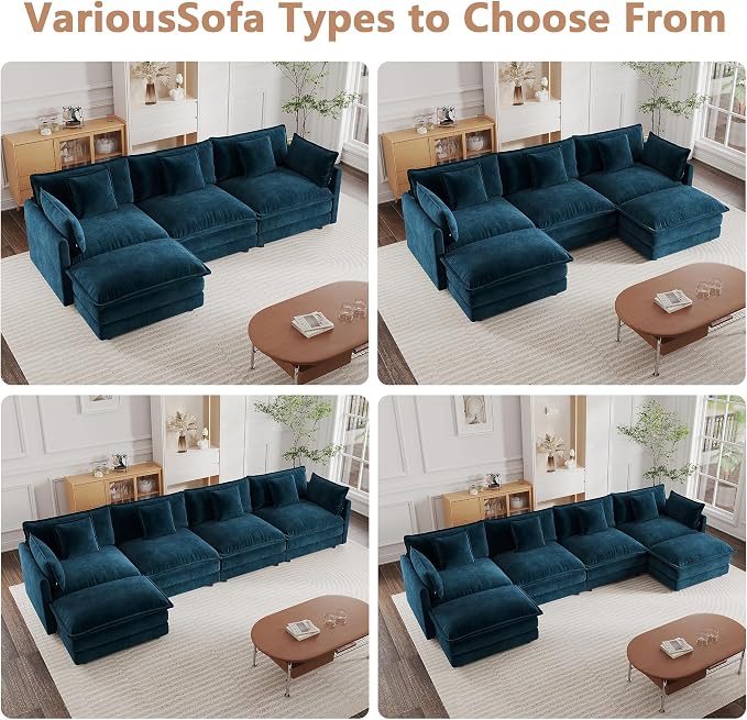 mikibama Luxury Oversized 3 Piece Sofa Set, 2 Pieces of 2 Seater and 1 Piece of - Image 6