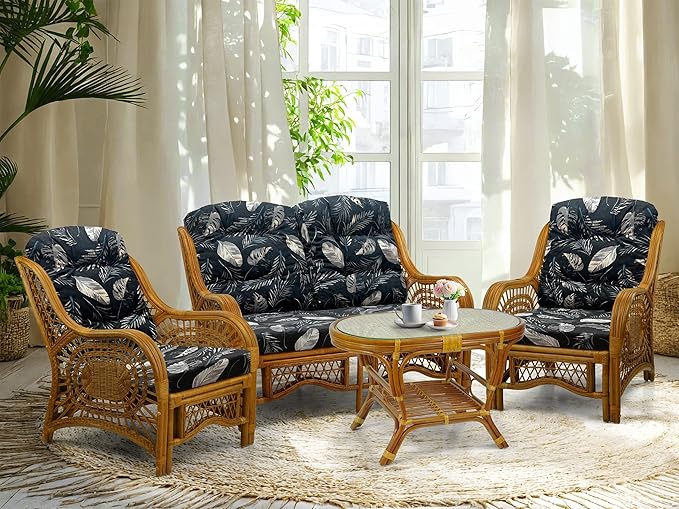 Malibu Lounge Living Accent Armchair Natural Rattan Wicker Handmade Design - Image 6