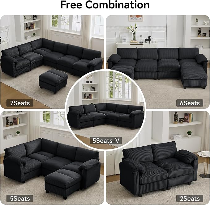 114'' U-Shaped Sectional Couch - Image 7