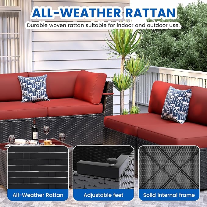 Patio Furniture Sets, 7-Piece Outdoor Patio Furniture - Image 4