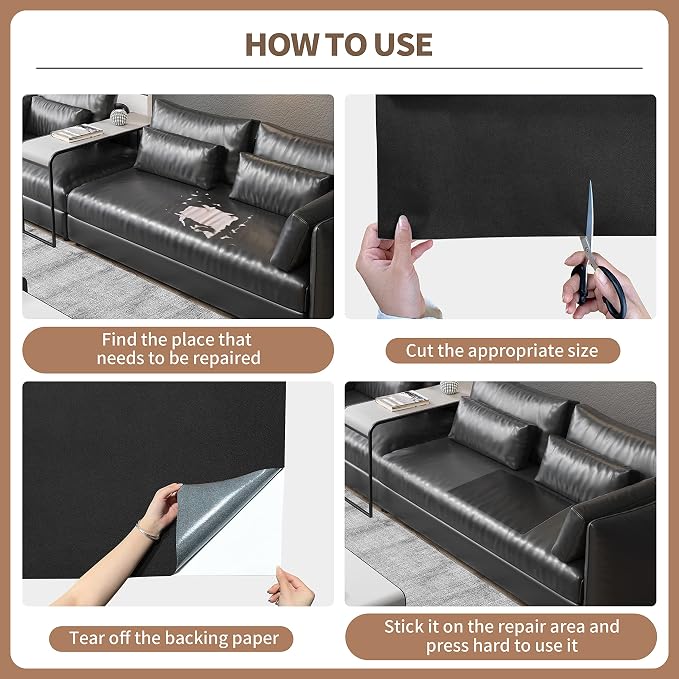 ONine Leather Repair Patch，Self-Adhesive Couch Patch，Multicolor Available - Image 6