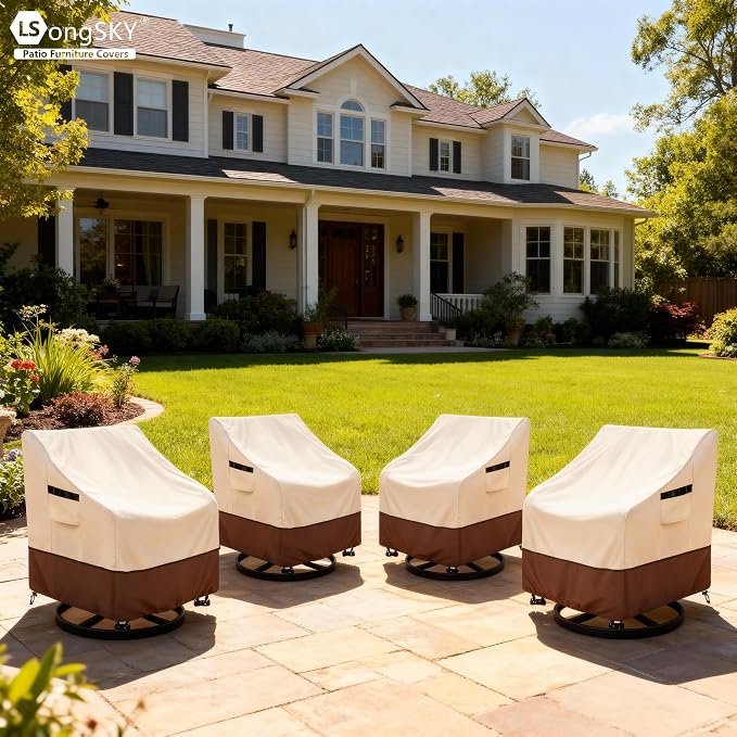Outdoor Swivel Chair Cover 2 Pack, 100% Waterproof Heavy Duty Patio Chair Covers - Image 9