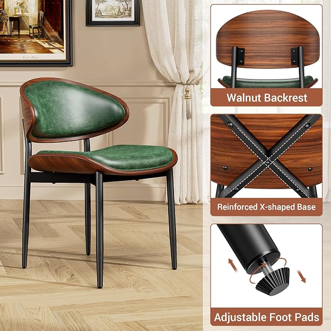 YaFiti Dining Chairs Set of 6, Dining Room and Kitchen Chairs, Mid Century - Image 6